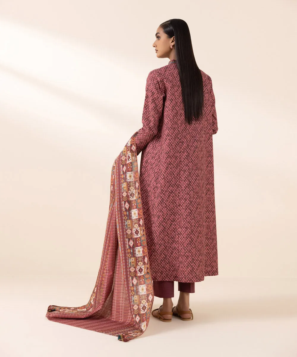 2 Piece - Embroidered Khaddar Suit