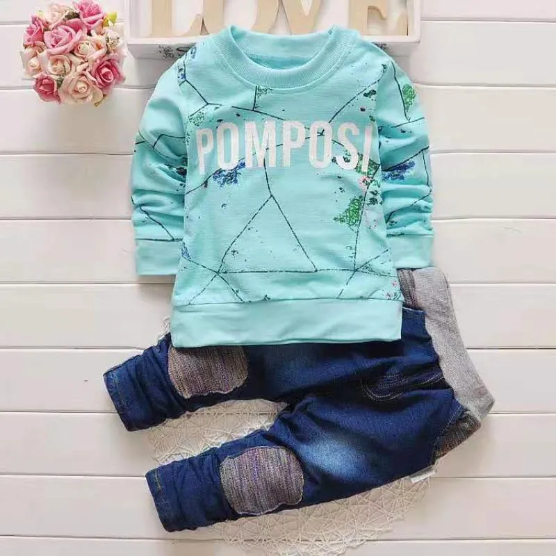 2-piece Letter Pattern Sweatshirt & Pants for Toddler Boy Wholesale Children's Clothing