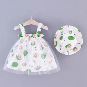 2-piece Pretty Dress with Hat Wholesale children's clothing