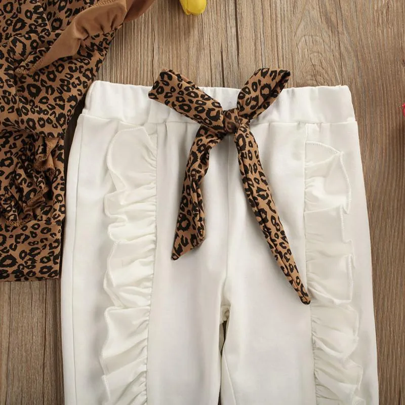 3-piece Leopard Printed Blouse with Headband & Pants for Toddle Girl