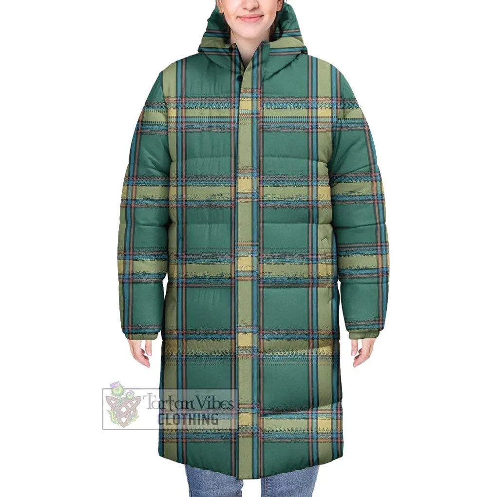 Alberta Province Canada Tartan Long Down Jacket