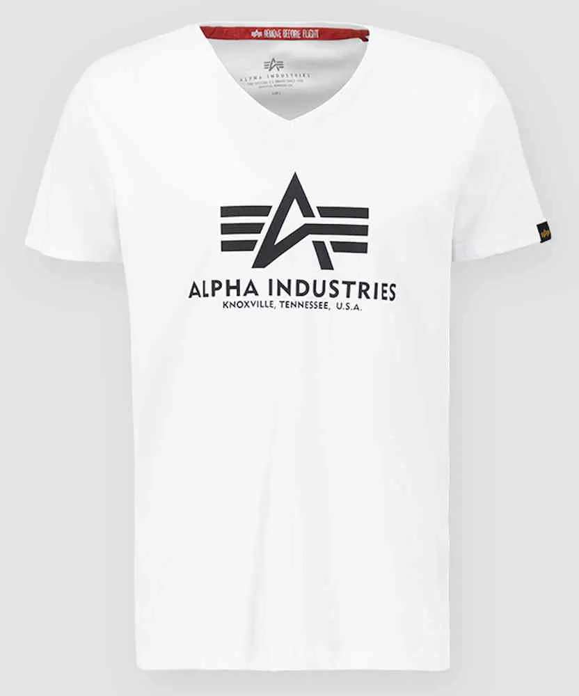 Alpha Industries Basic V-Neck T-Shirt, White