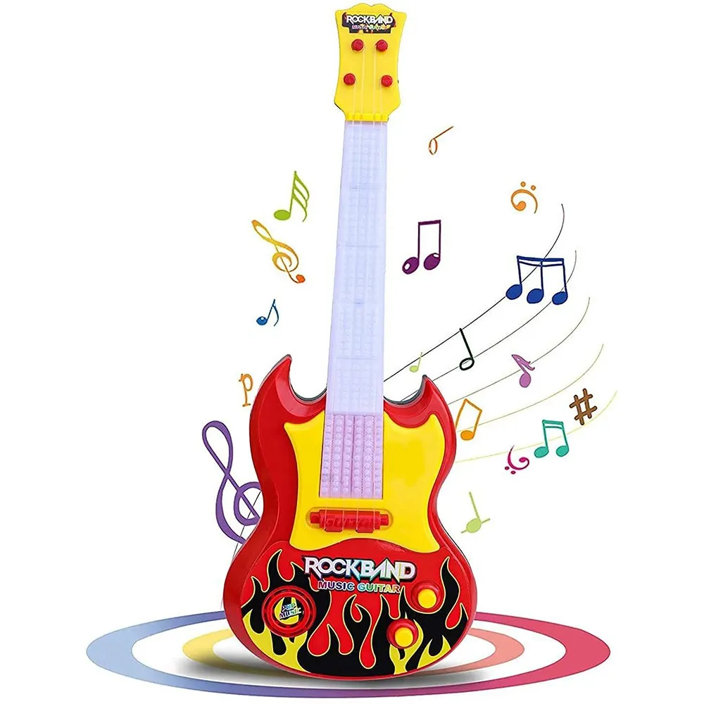 Attractive Battery Operated Children's Guitar Toy - 3 Years, Multi-Color