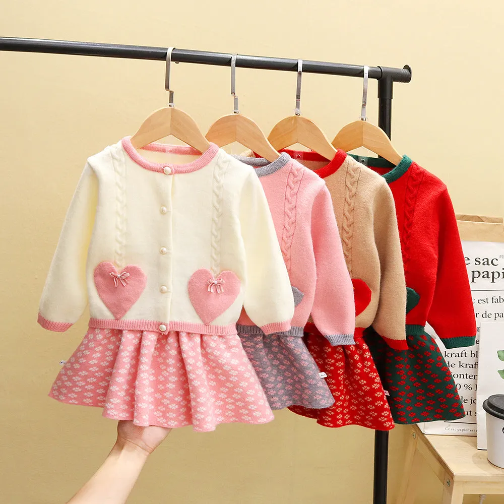 Autumn Korean Baby 2-Piece T-Shirt, Fashionable Children's Sweater