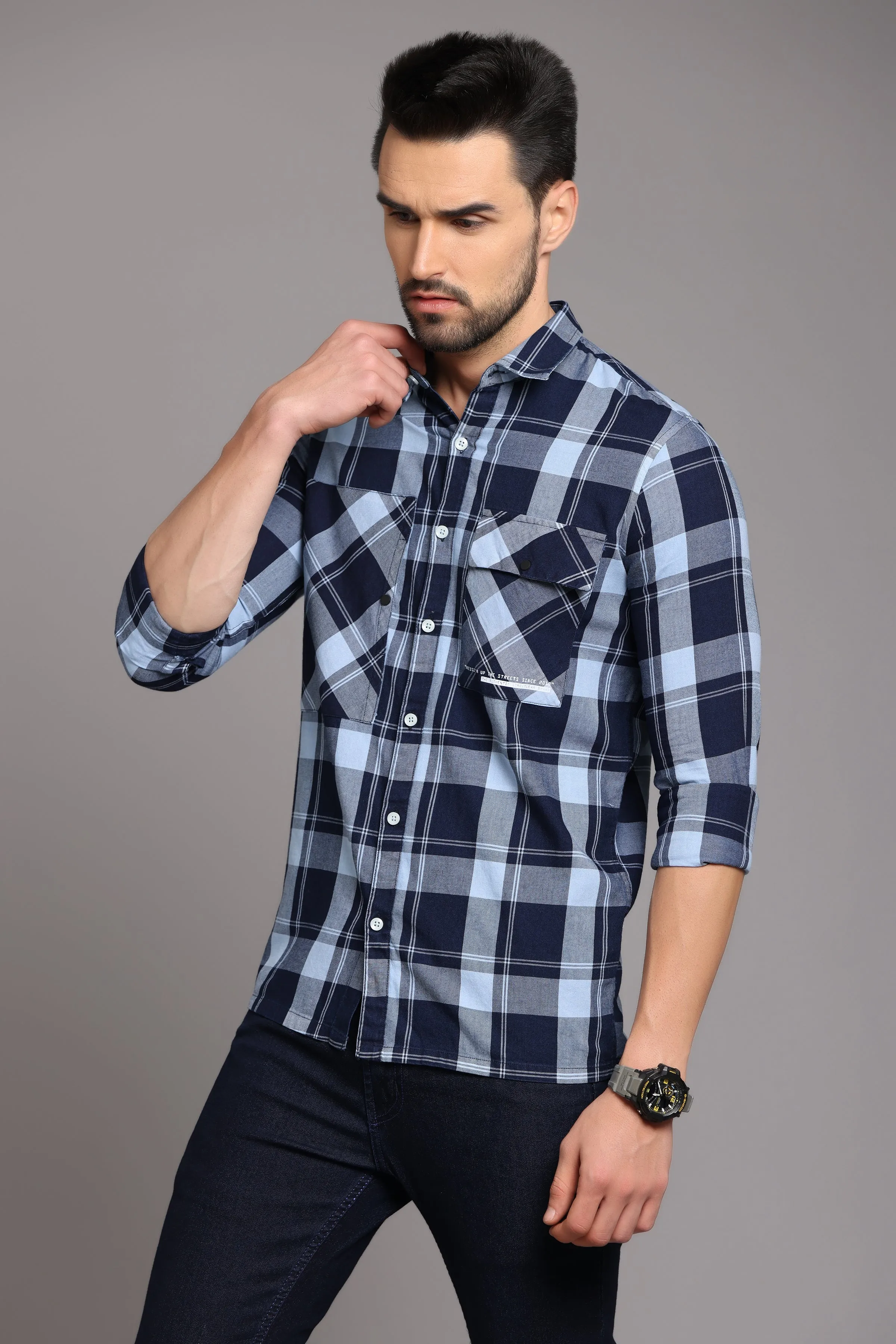 Blue Check Full Sleeve Shirt