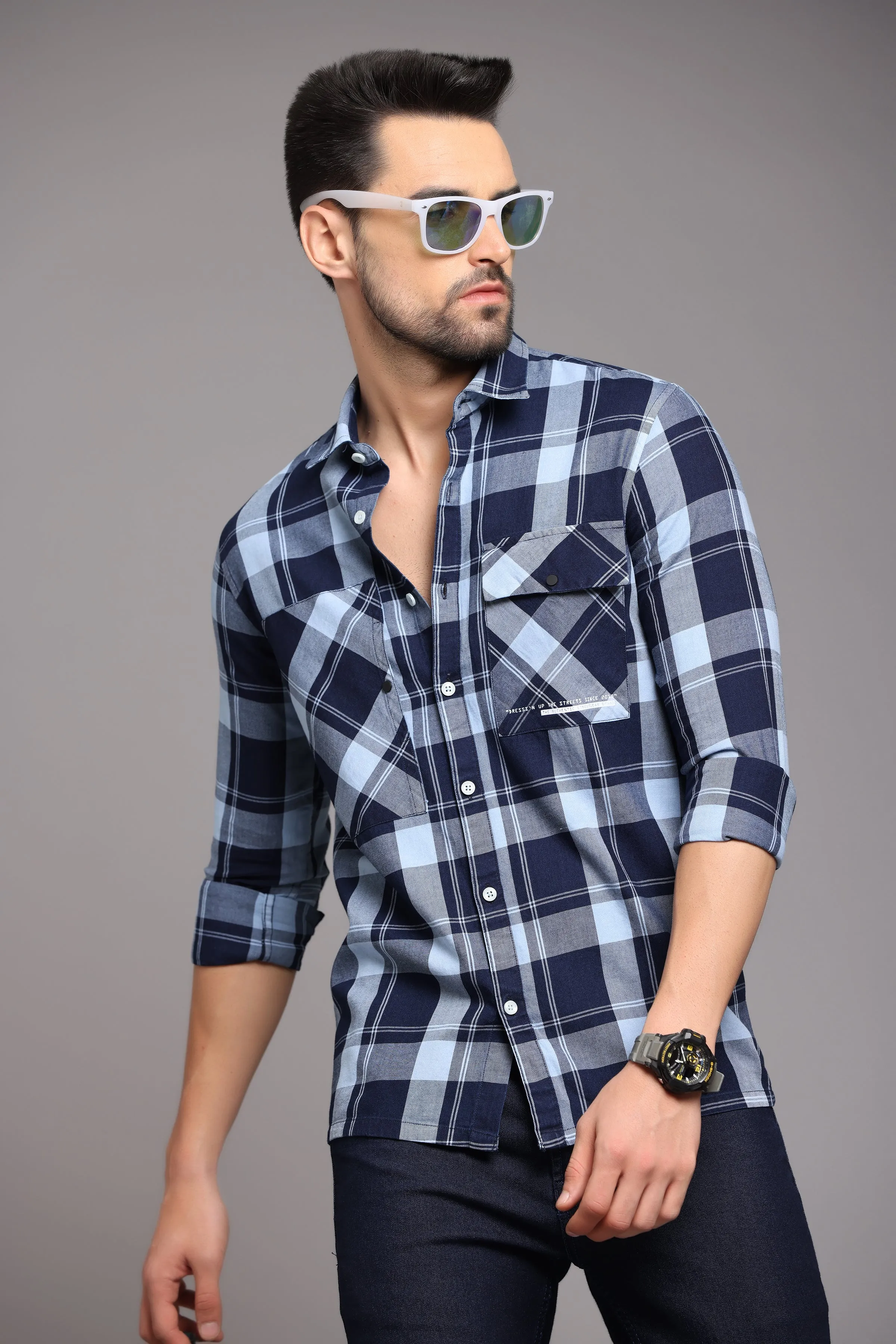 Blue Check Full Sleeve Shirt