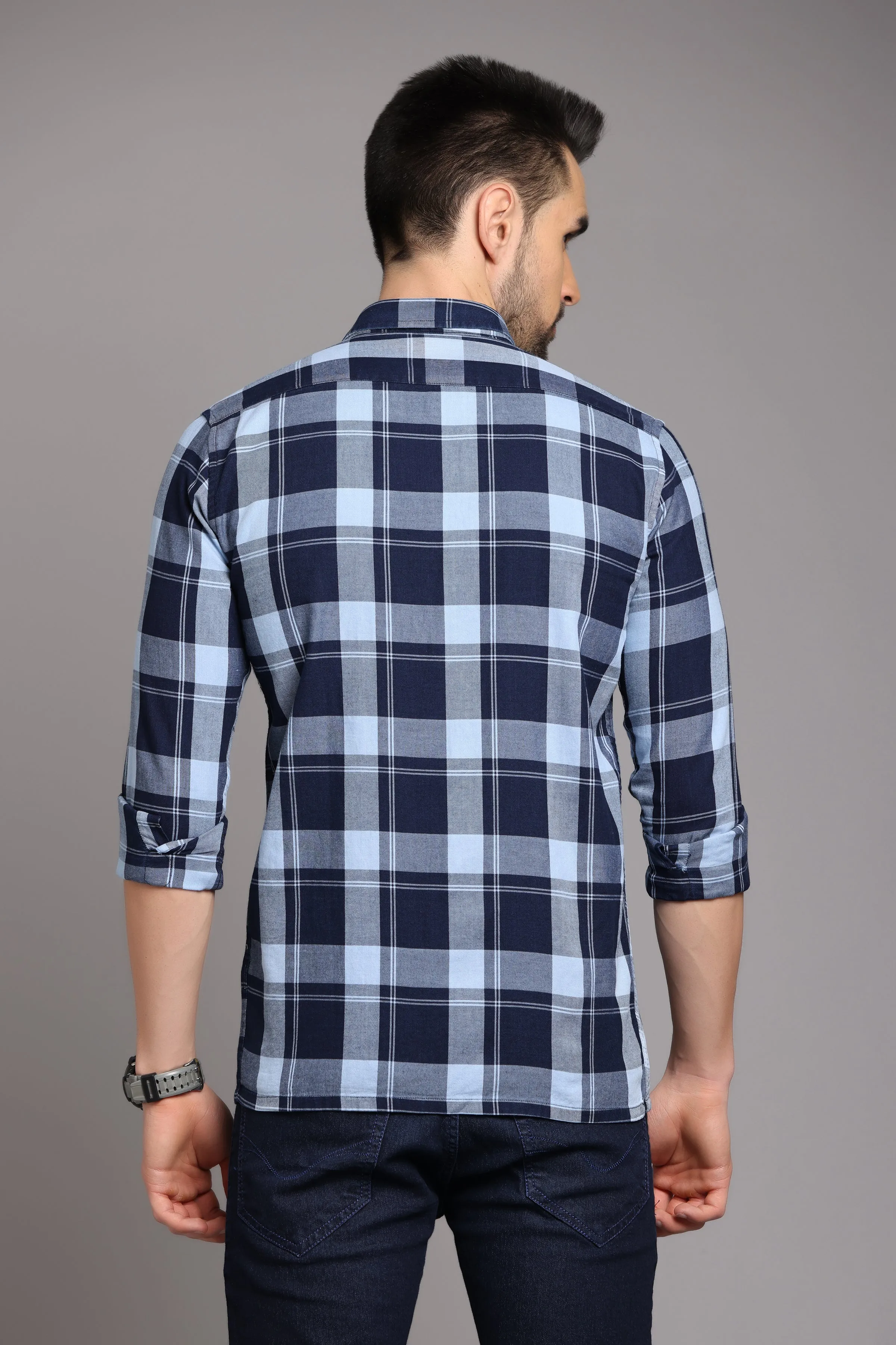 Blue Check Full Sleeve Shirt