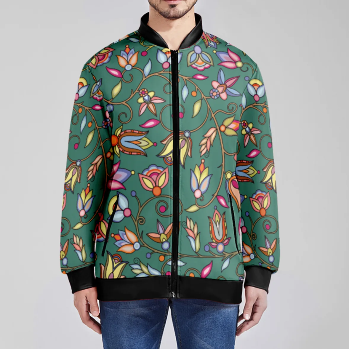 Buffalo Bloom Pond Reflection Zippered Collared Lightweight Jacket