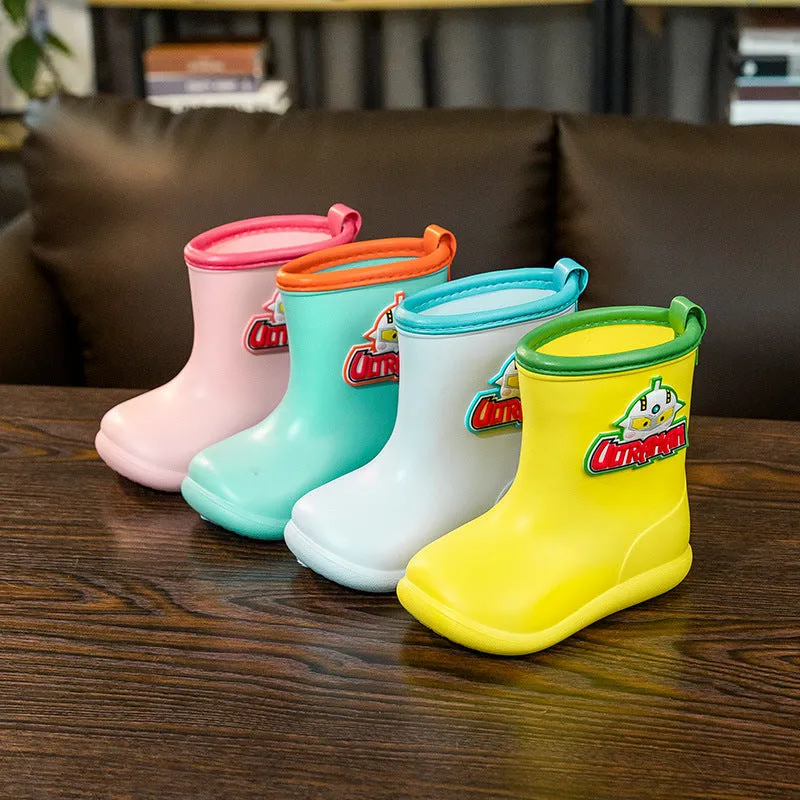 Children's rain boots, baby rain gear, rain boots, cartoon waterproof middle-aged water shoes, kindergarten cartoon children's rain boots