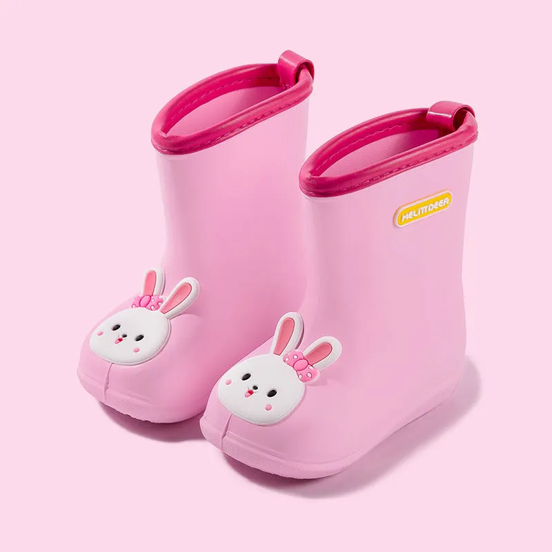 Children's rain boots, baby rain gear, rain boots, cartoon waterproof middle-aged water shoes, kindergarten cartoon children's rain boots