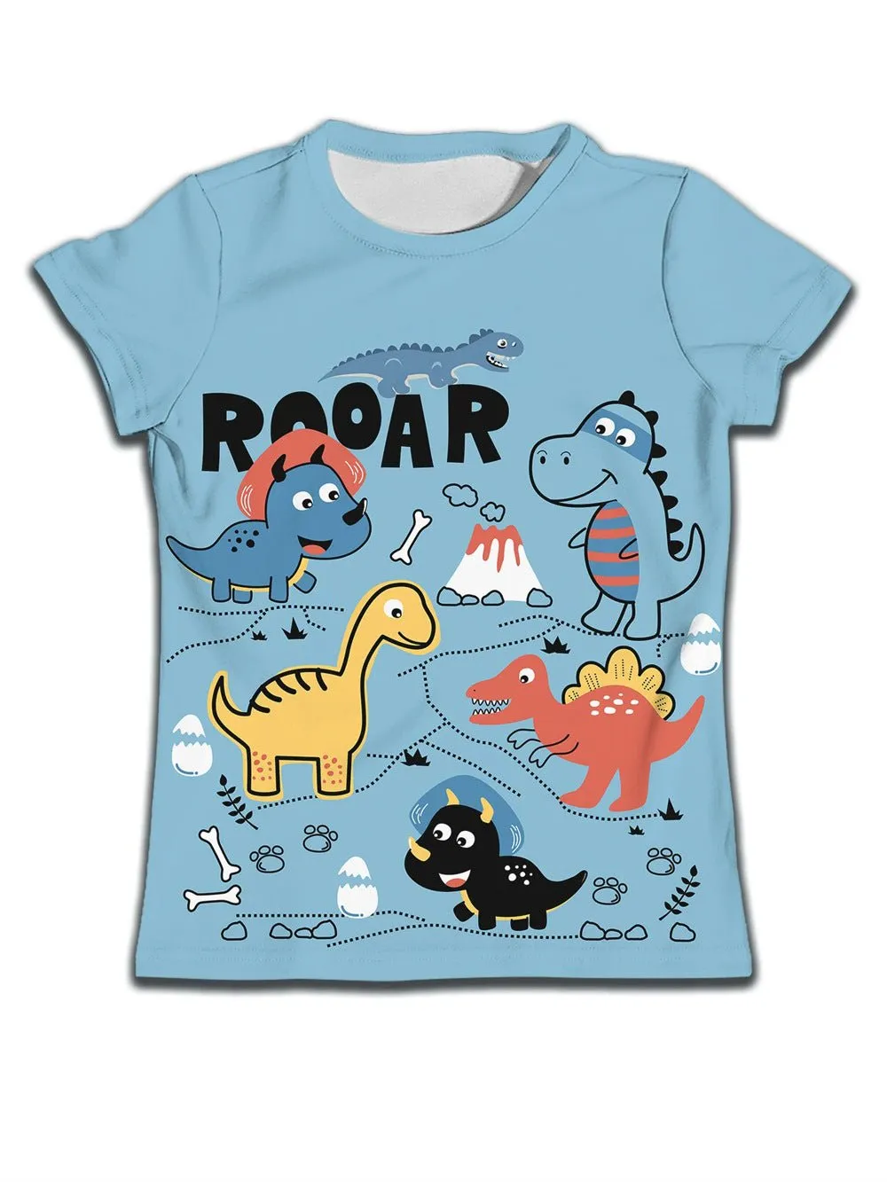 Children's T-shirt with Cute Cartoon Cat Pattern