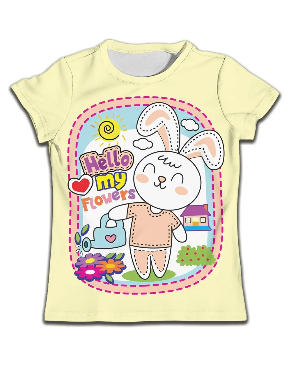 Children's T-shirt with Cute Cartoon Cat Pattern