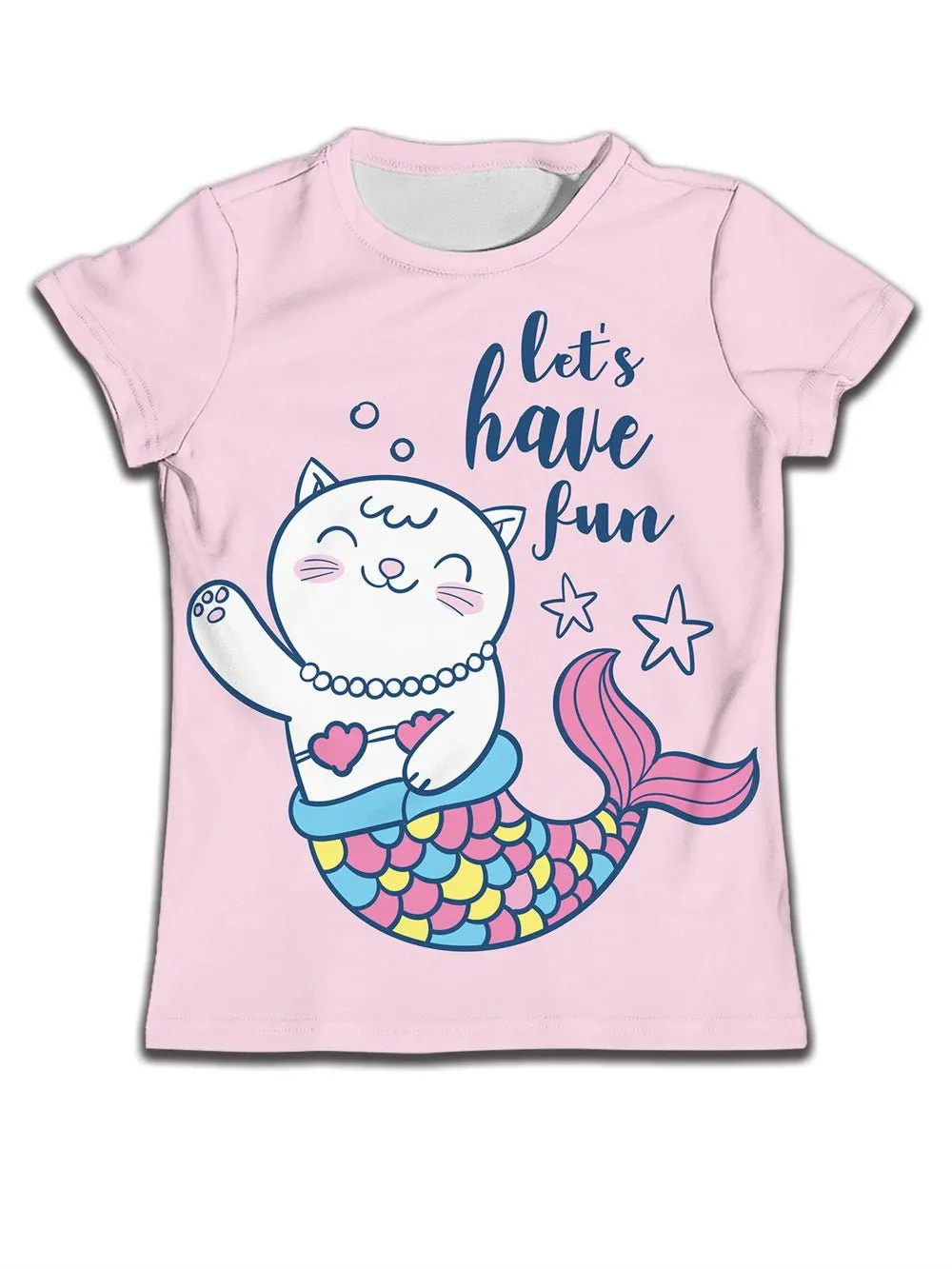 Children's T-shirt with Cute Cartoon Cat Pattern