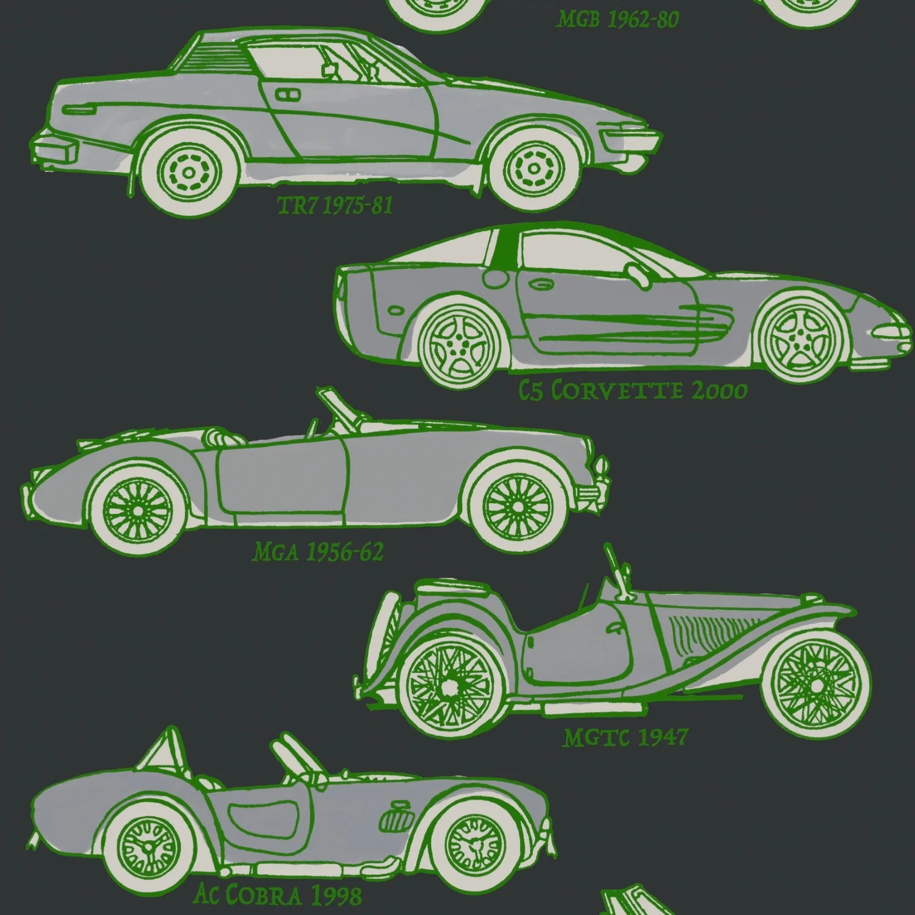 Classic Cars Wallpaper - Black   green