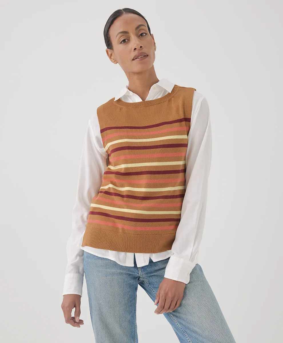 Classic Fine Knit Shell - Warm Spice Stripe