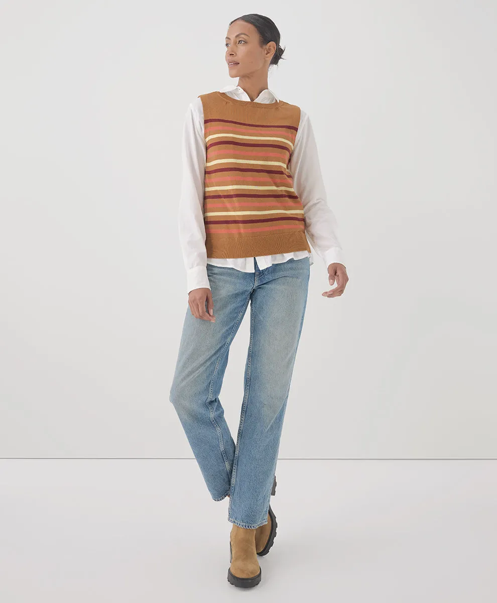 Classic Fine Knit Shell - Warm Spice Stripe