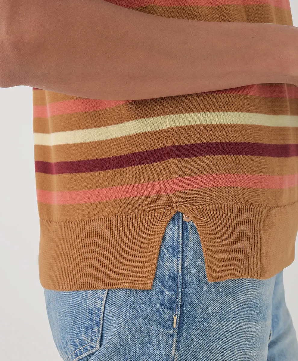 Classic Fine Knit Shell - Warm Spice Stripe