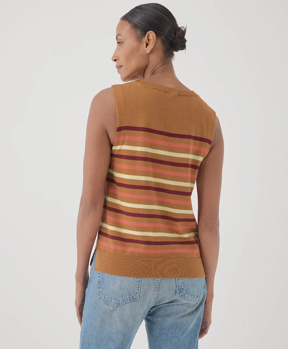 Classic Fine Knit Shell - Warm Spice Stripe