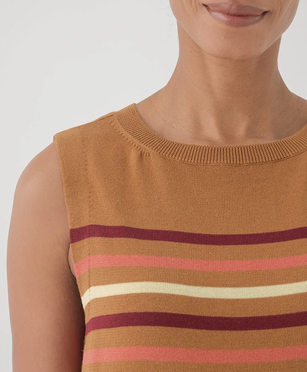 Classic Fine Knit Shell - Warm Spice Stripe