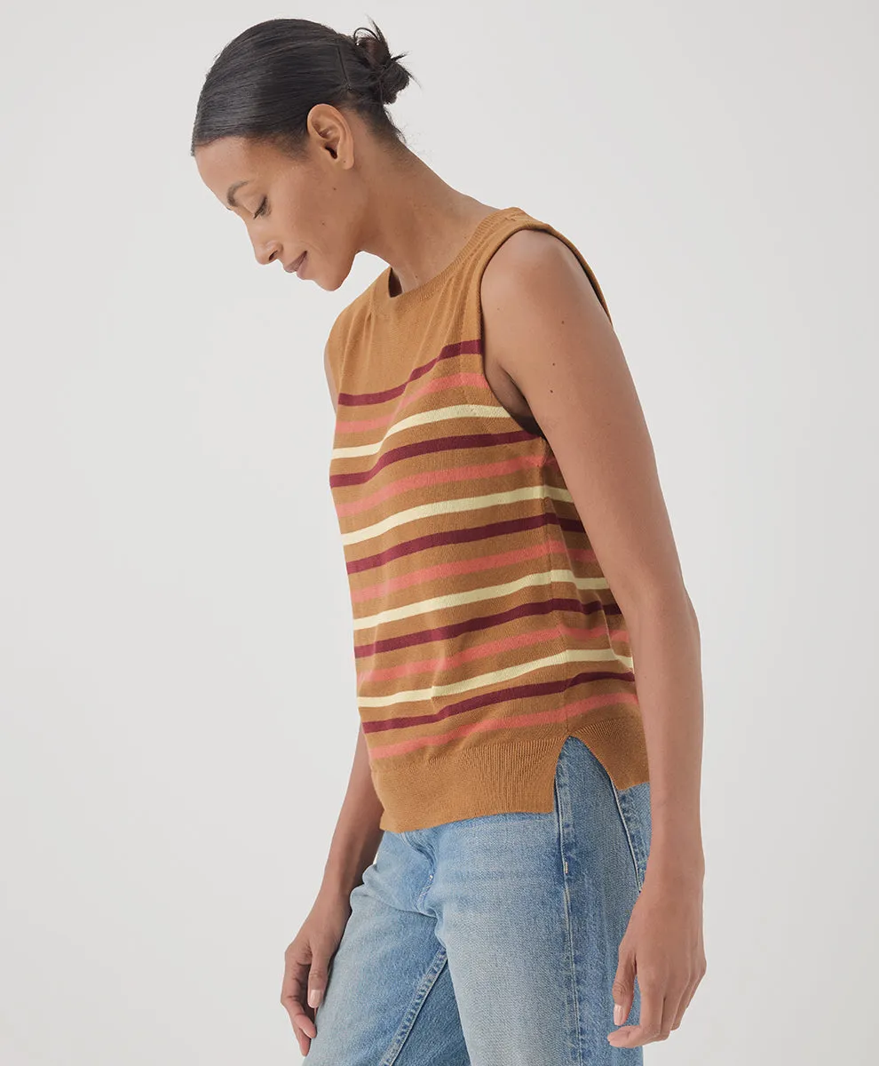 Classic Fine Knit Shell - Warm Spice Stripe