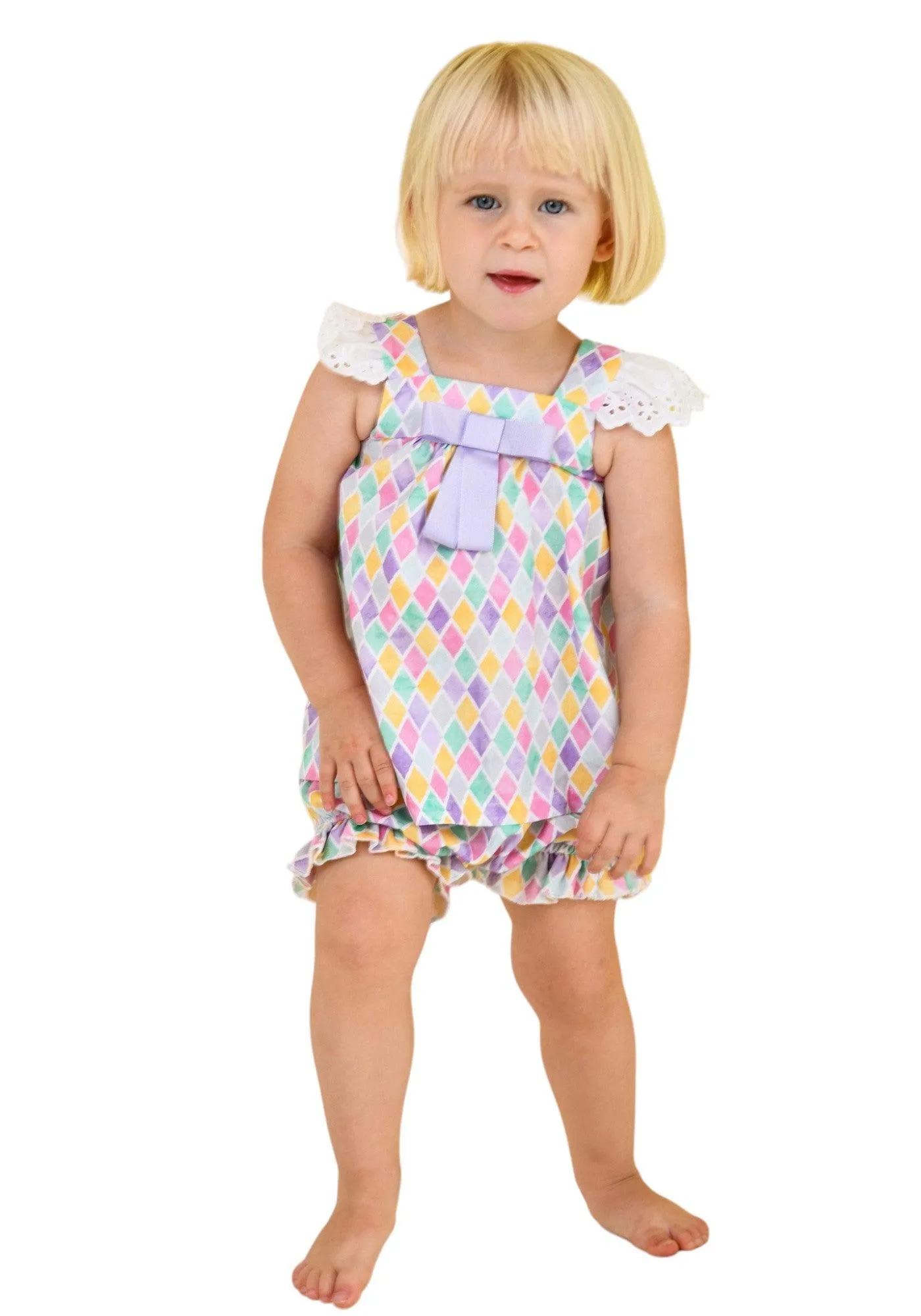 CLEARANCE SALE - Rochy SS24 - Baby Girls Diamond Multi Coloured Bloomer Set