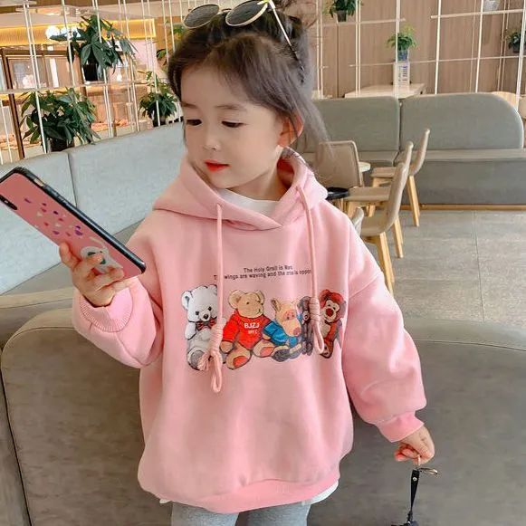 Cozy Cartoon Fleece Lined Hoodie