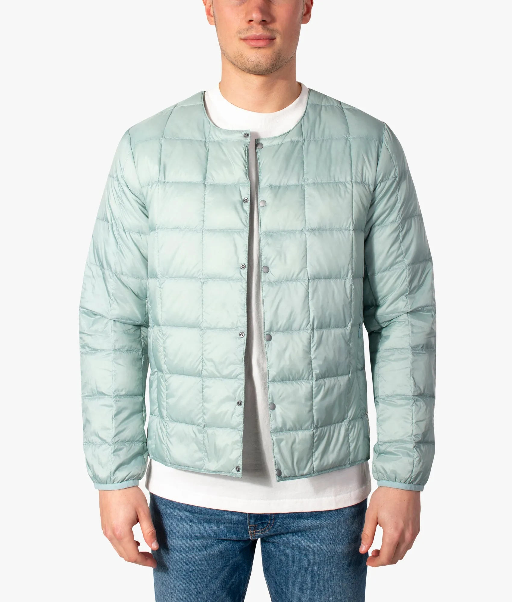 Crew Neck Button Down Inner Down Jacket