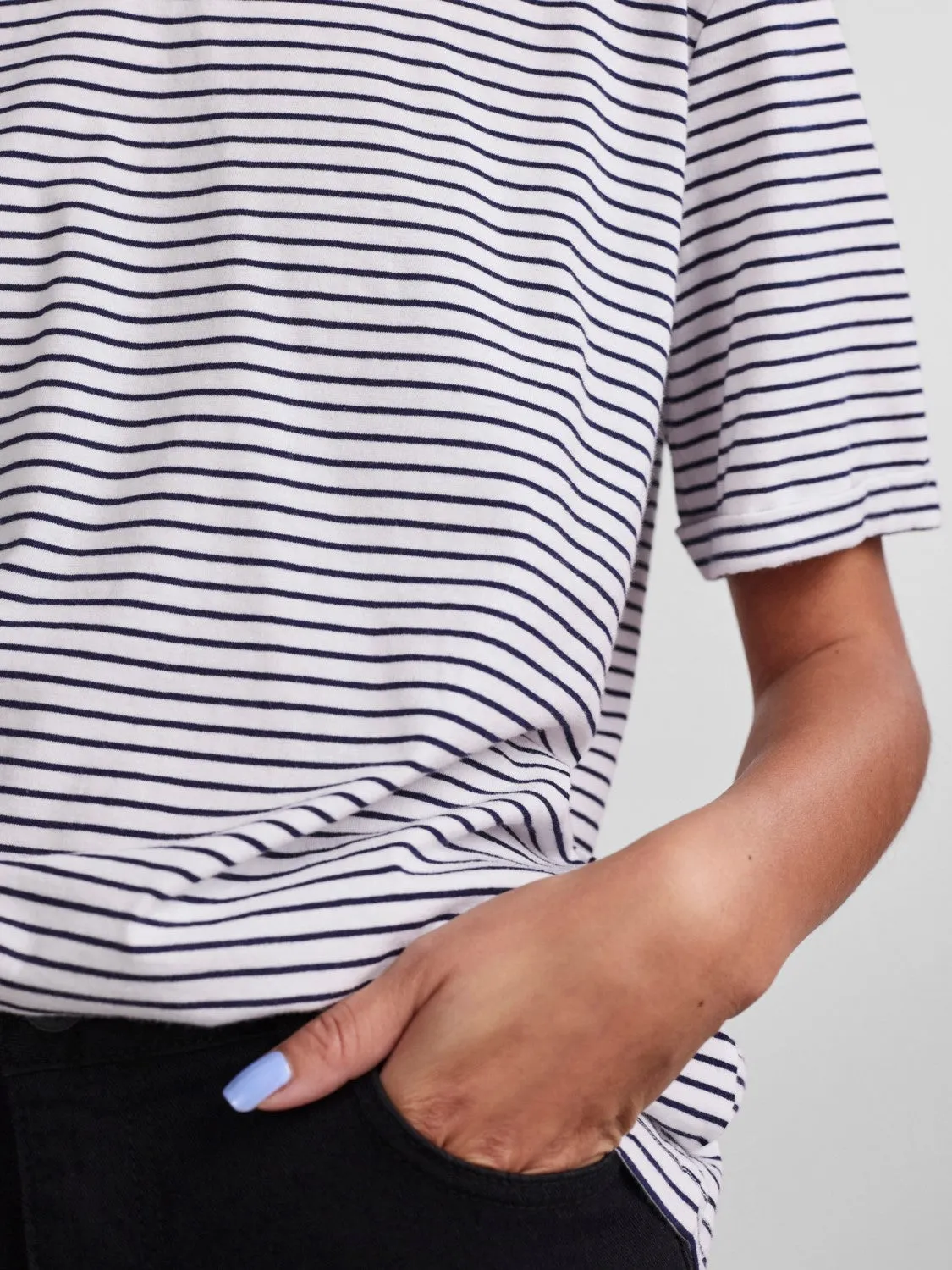 Cria Fold T-Shirt (Bright White MARITIME BLUE)