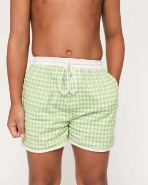 Dear Georgie The Sea Short in Green Gingham