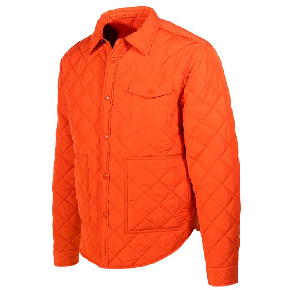 Down-filled Quilted Shirt Jacket | Orange