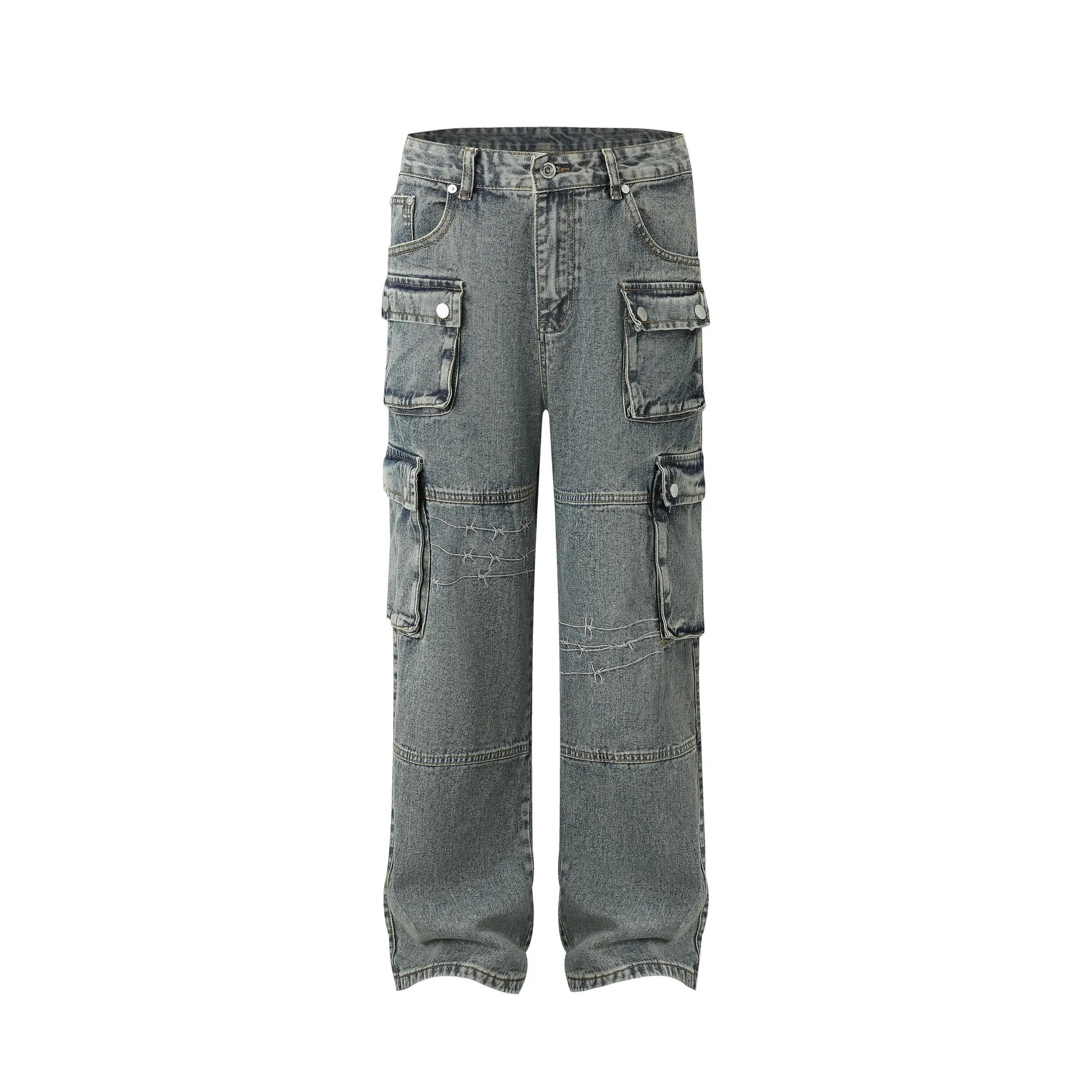 Faire Echo American High-Street Embroidered Jeans