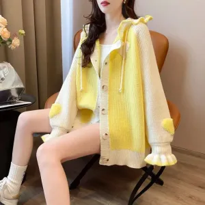 Fashion Flared Sleeves Knitted Cardigan For Women