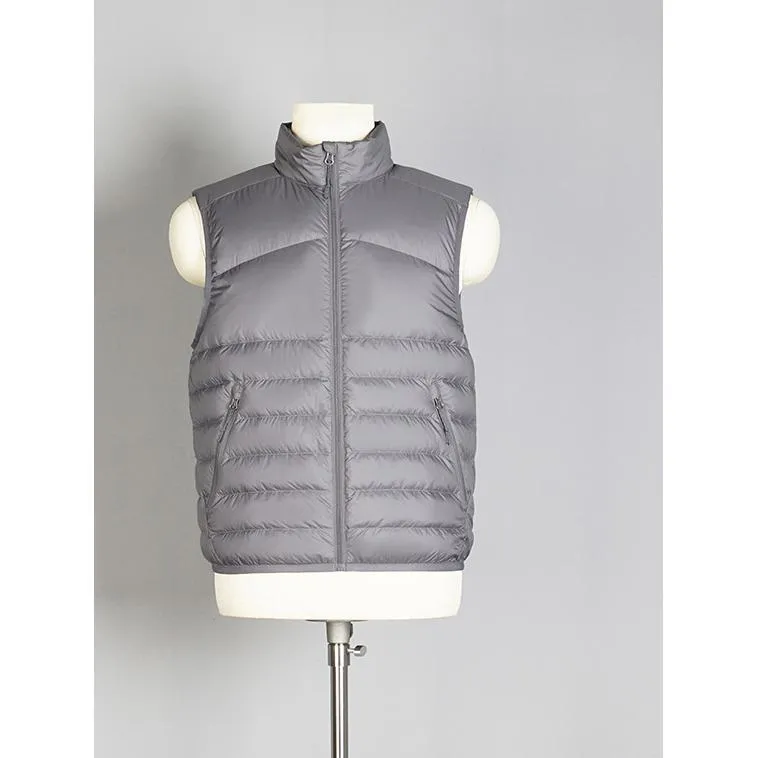 Full Zip Cropped Lightweight Stand-Up Collar Down Jacket Vest