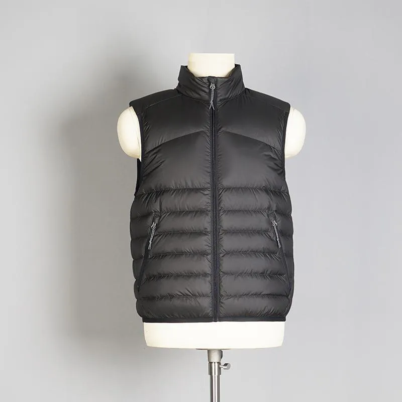 Full Zip Cropped Lightweight Stand-Up Collar Down Jacket Vest