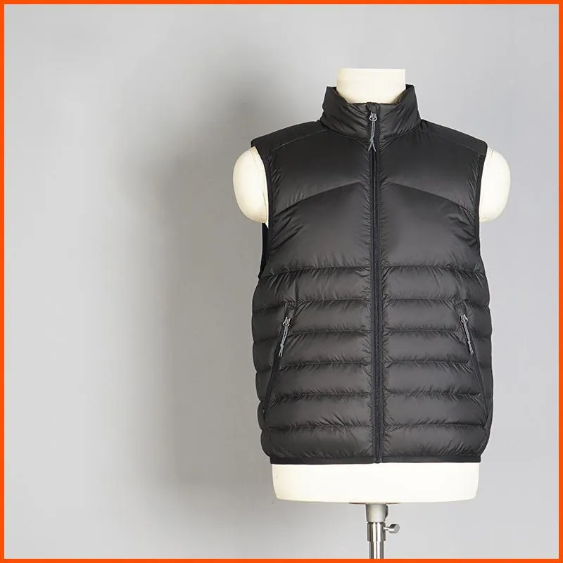 Full Zip Cropped Lightweight Stand-Up Collar Down Jacket Vest