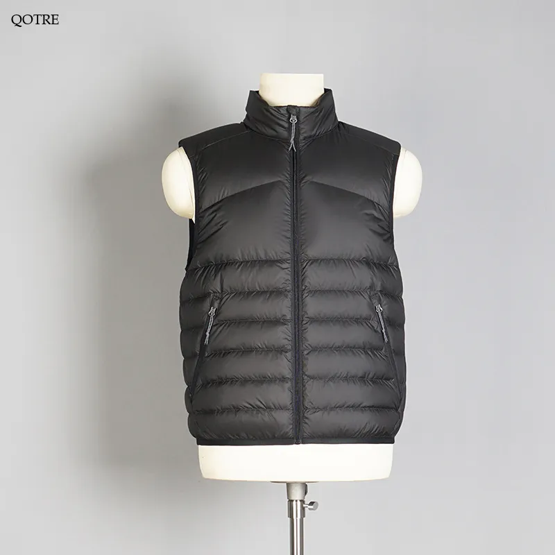 Full Zip Cropped Lightweight Stand-Up Collar Down Jacket Vest