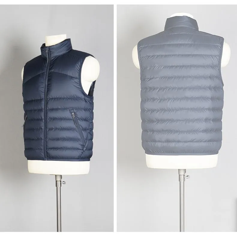 Full Zip Cropped Lightweight Stand-Up Collar Down Jacket Vest