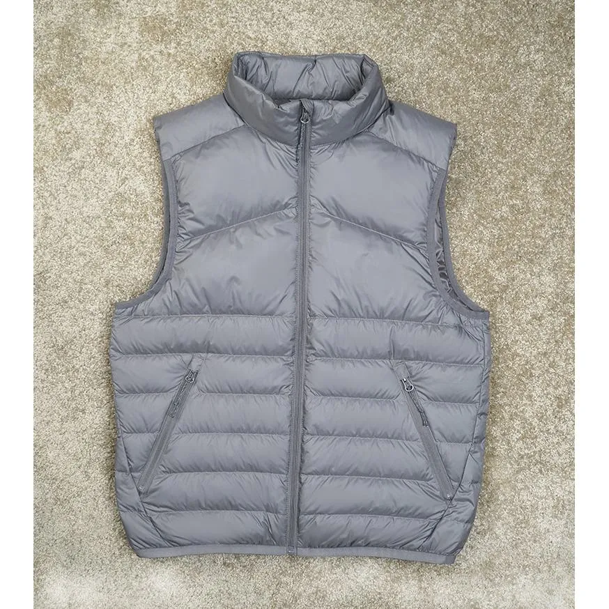 Full Zip Cropped Lightweight Stand-Up Collar Down Jacket Vest