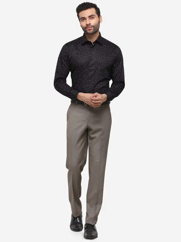 Grey Classic Fit Solid Formal Trouser | Greenfibre