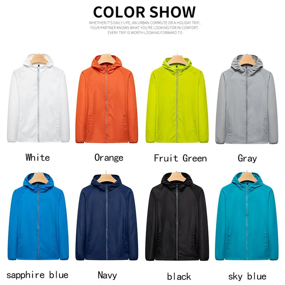 Hiking Windbreaker Waterproof Jacket Reflective Coat for Men and Women