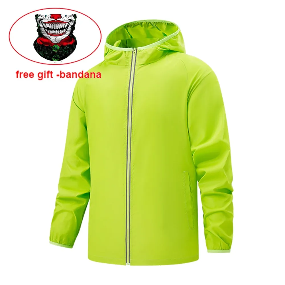 Hiking Windbreaker Waterproof Jacket Reflective Coat for Men and Women