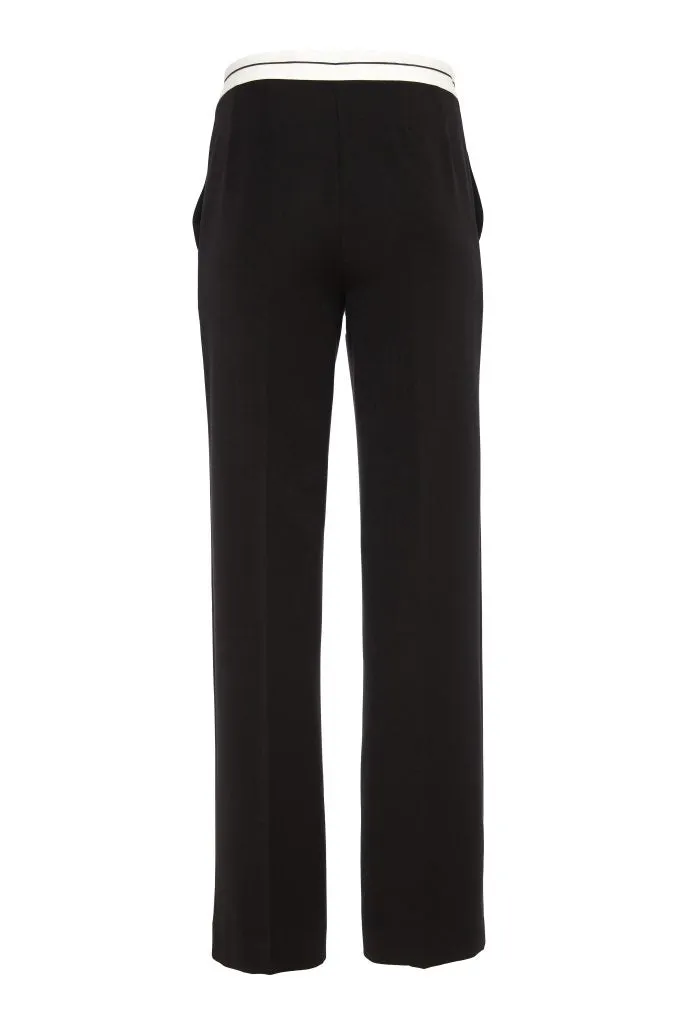 Kate Cooper Black Classic Trousers with Contrast Waistband - KCAW24148