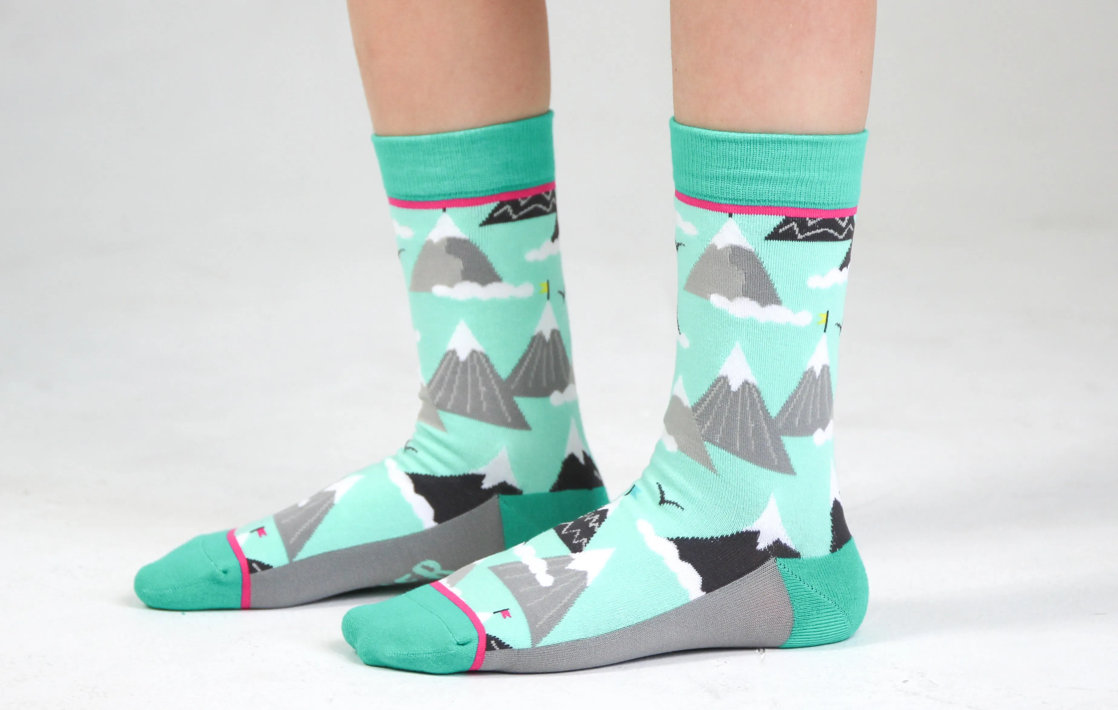 Kids' Cotton Crew Socks, Climb Higher