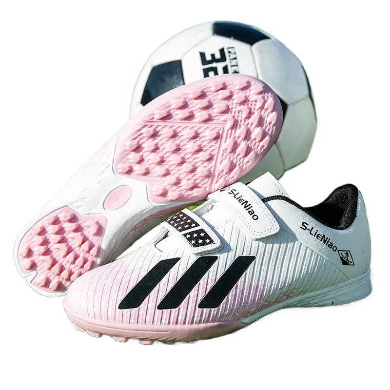 Kids' Soccer Shoes, Magic Tape, Short Studs, Boys and Girls