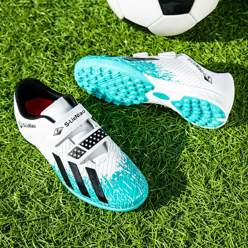 Kids' Soccer Shoes, Magic Tape, Short Studs, Boys and Girls