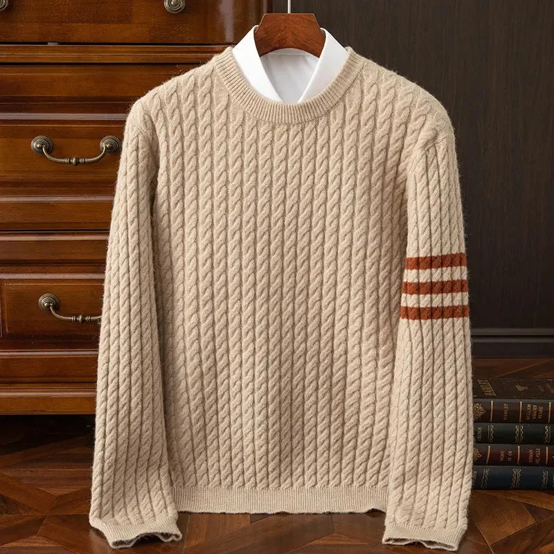 Knitwear Men's Round Neck Loose Thick Twist sweater