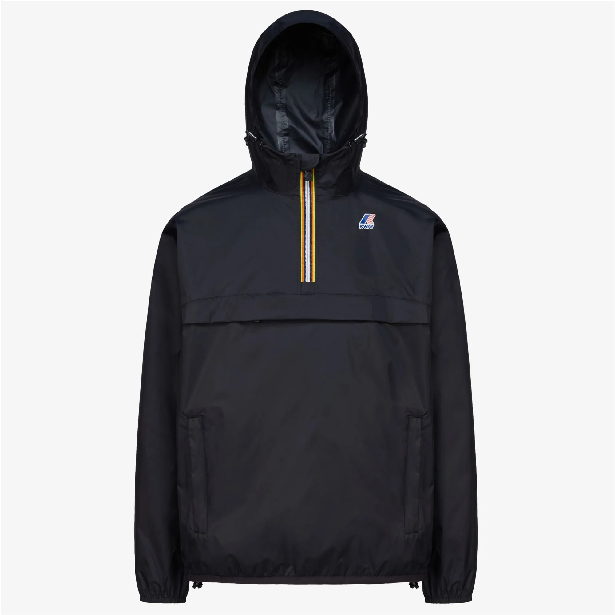 Leon - Packable Quarter Zip Rain Jacket in Black Pure