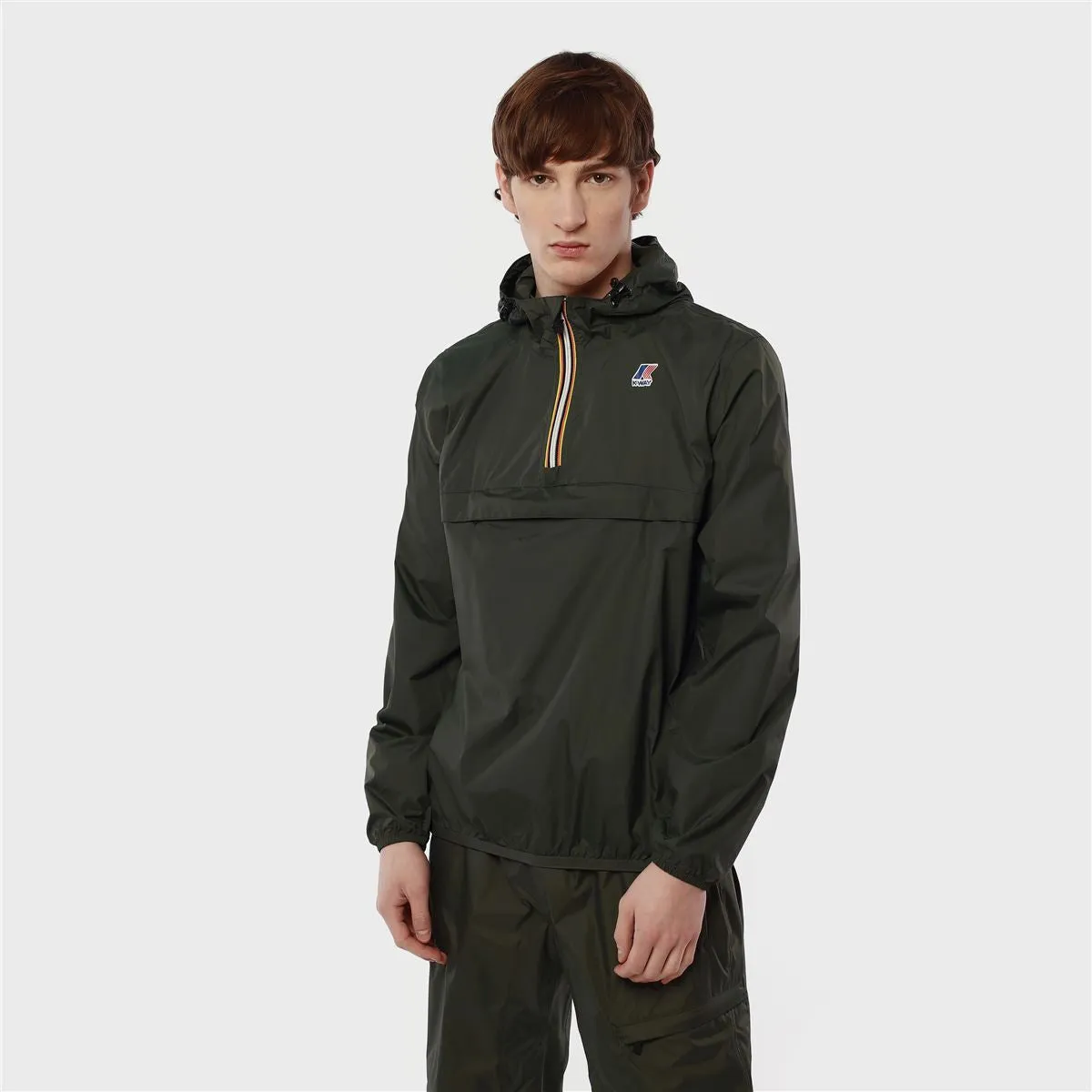 Leon - Packable Quarter Zip Rain Jacket in Black Torba