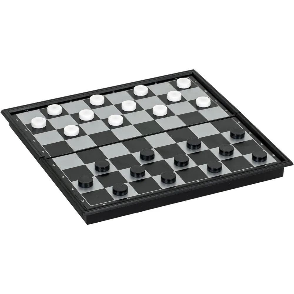 Magnetic 7 3/4'' Folding Checkers Set