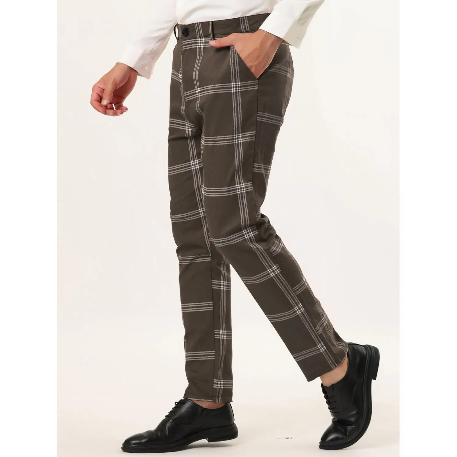 Men's Plaid Classic Pants, Lars Amadeus Plaid Print Pants